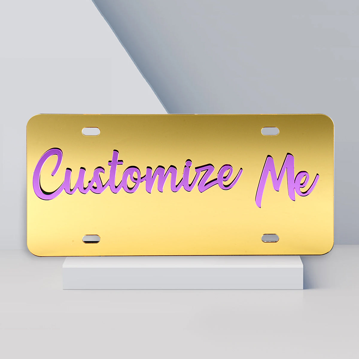 Owllaser Custom License Plate for Front of Car, Personalized Name Text & Fonts & Colors