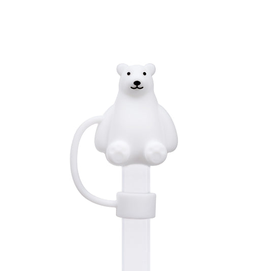 Owllaser Lovely Polar Bear Straw Topper Accessory for 10mm Straw