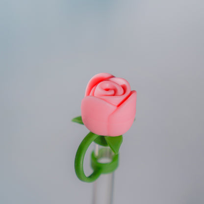 Owllaser Romantic Rose Straw Topper Accessory for 10mm Straw