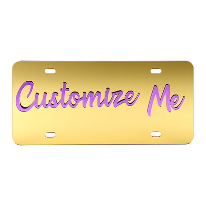 Owllaser Custom License Plate for Front of Car, Personalized Name Text & Fonts & Colors