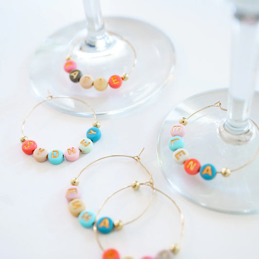 Personalized Name Drink Charms, Bridal Shower Gift, Bachelorette Party Favors