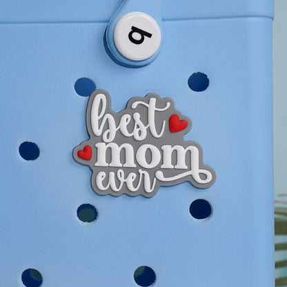 Owllaser Best Mom ever Charm for Handbags, Accessories for Bogg Bags