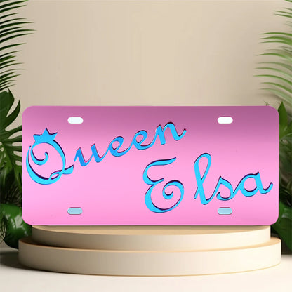 Owllaser Custom License Plate for Front of Car, Personalized Name Text & Fonts & Colors