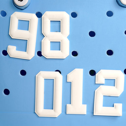 Owllaser 3D Black and White Numbers Charm for Handbags, Accessories for Bogg Bags