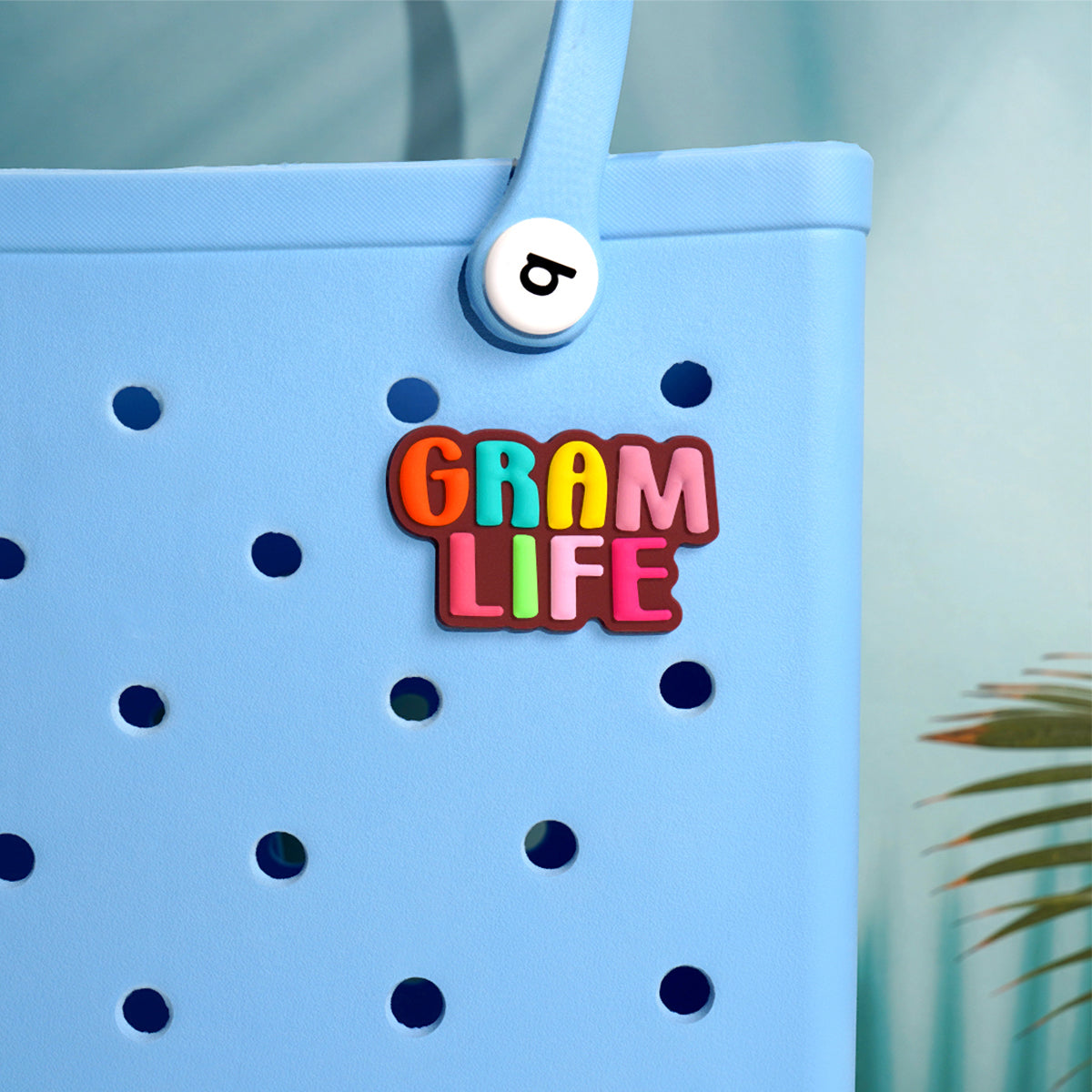 Owllaser Colorful "Gram LIFE" Charm for HandBags, Accessories for Bogg Bags