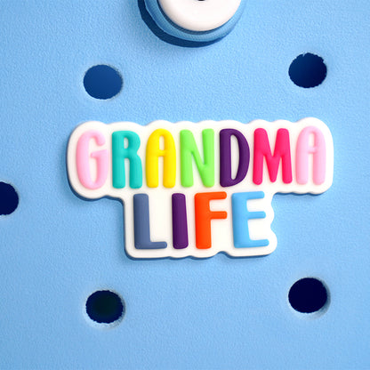 Owllaser Colorful "GRANDMA LIFE" Charm for HandBags, Accessories for Bogg Bags