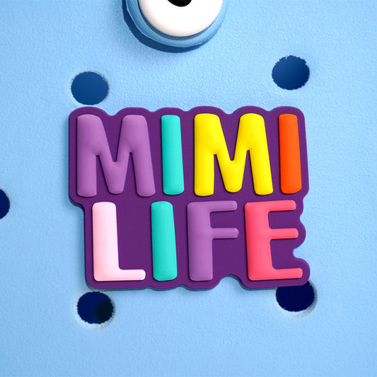 Owllaser Colorful "MIMI LIFE" Charm for HandBags, Accessories for Bogg Bags