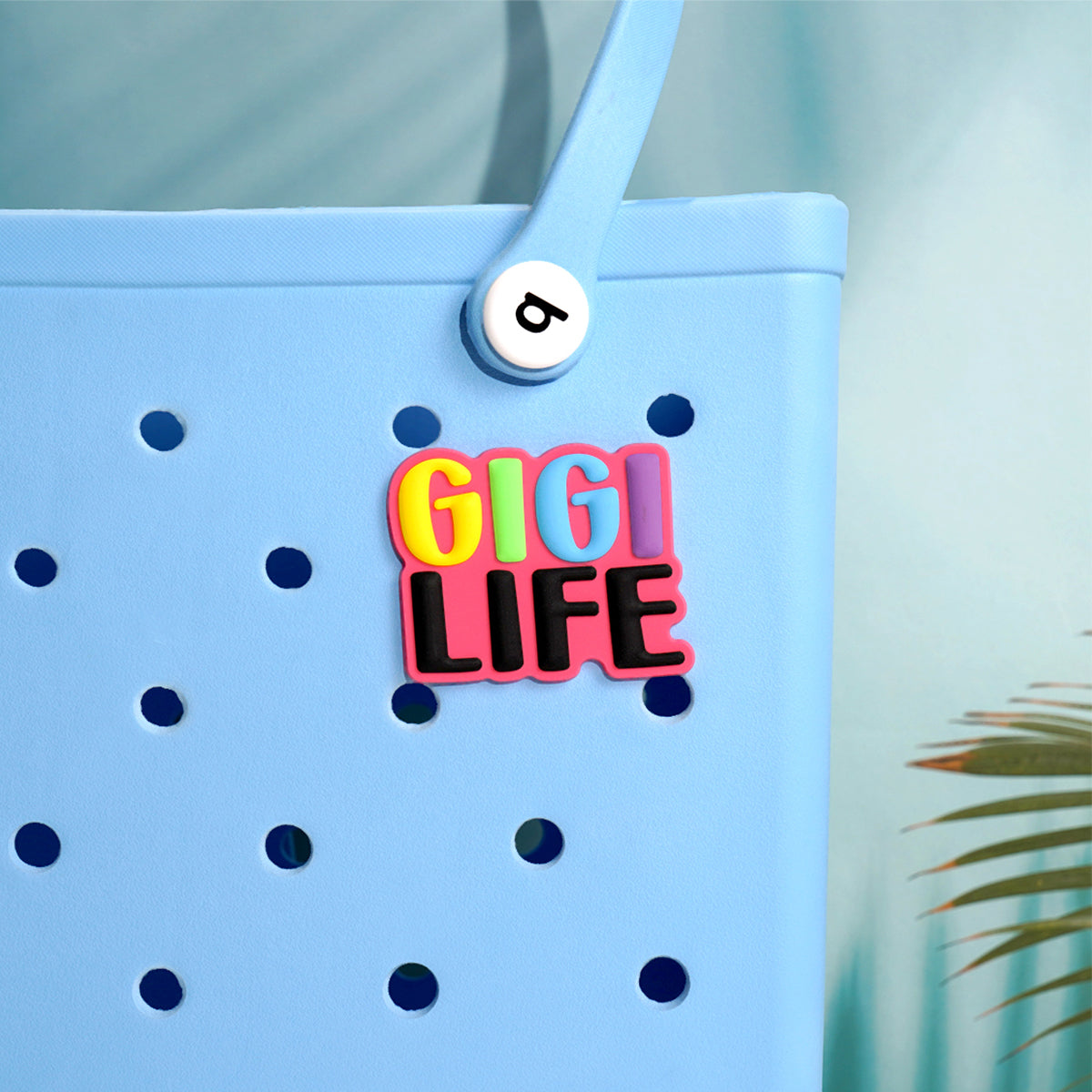 Owllaser Colorful "GIGI LIFE" Charm for HandBags, Accessories PVC Rubber for Bogg Bags