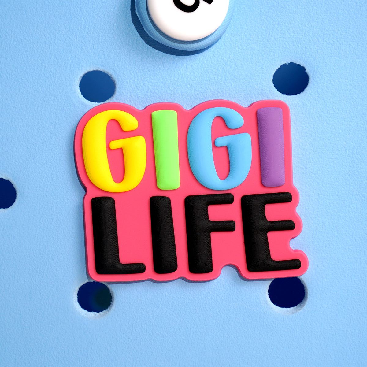 Owllaser Colorful "GIGI LIFE" Charm for HandBags, Accessories PVC Rubber for Bogg Bags