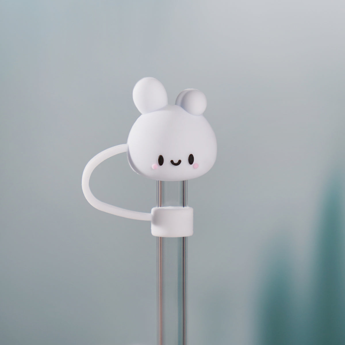 Owllaser Cute Rabbit Head Straw Topper, Straw Accessory for 10mm Straw