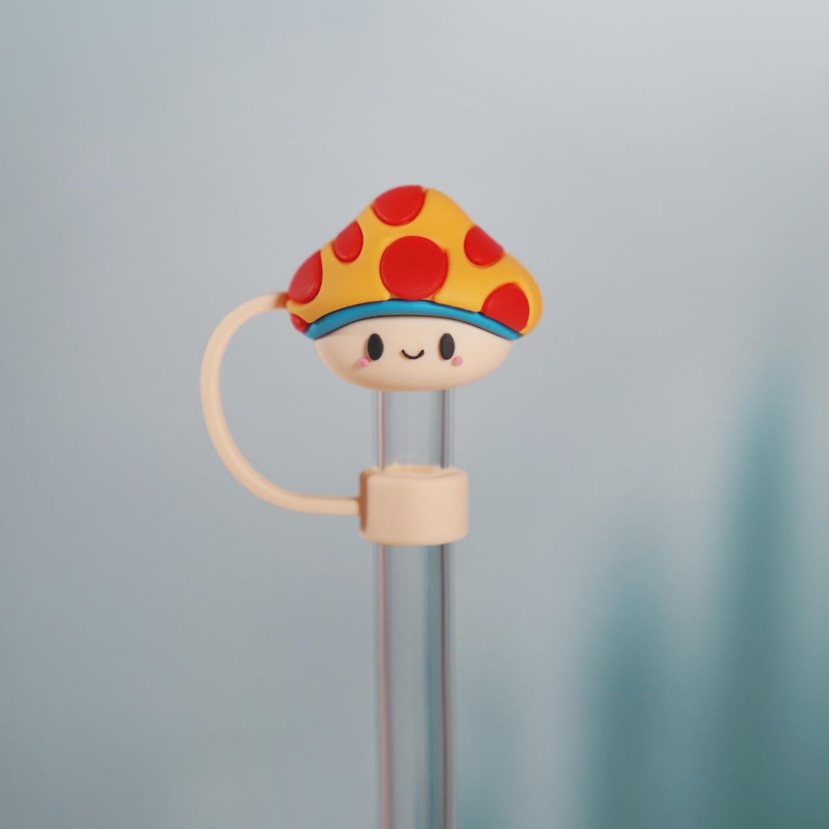 Owllaser Cute Mushroom Straw Topper, PVC Straw Accessory for 10mm Straw