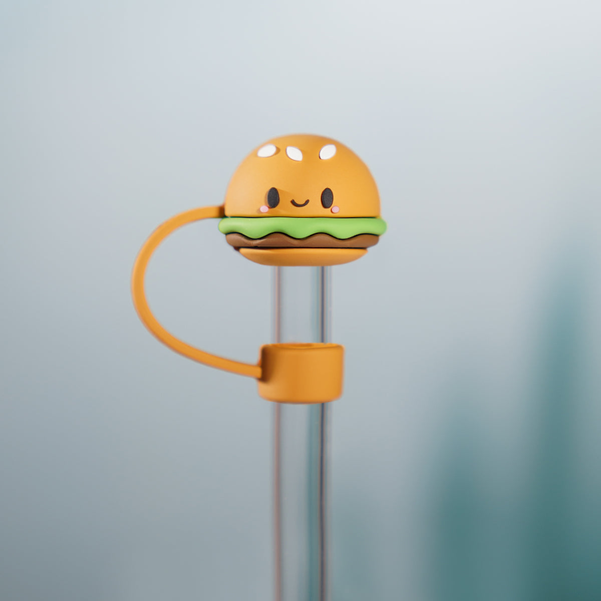 Owllaser Delicious Hamburger Straw Topper, PVC Straw Accessory for 10mm Straw