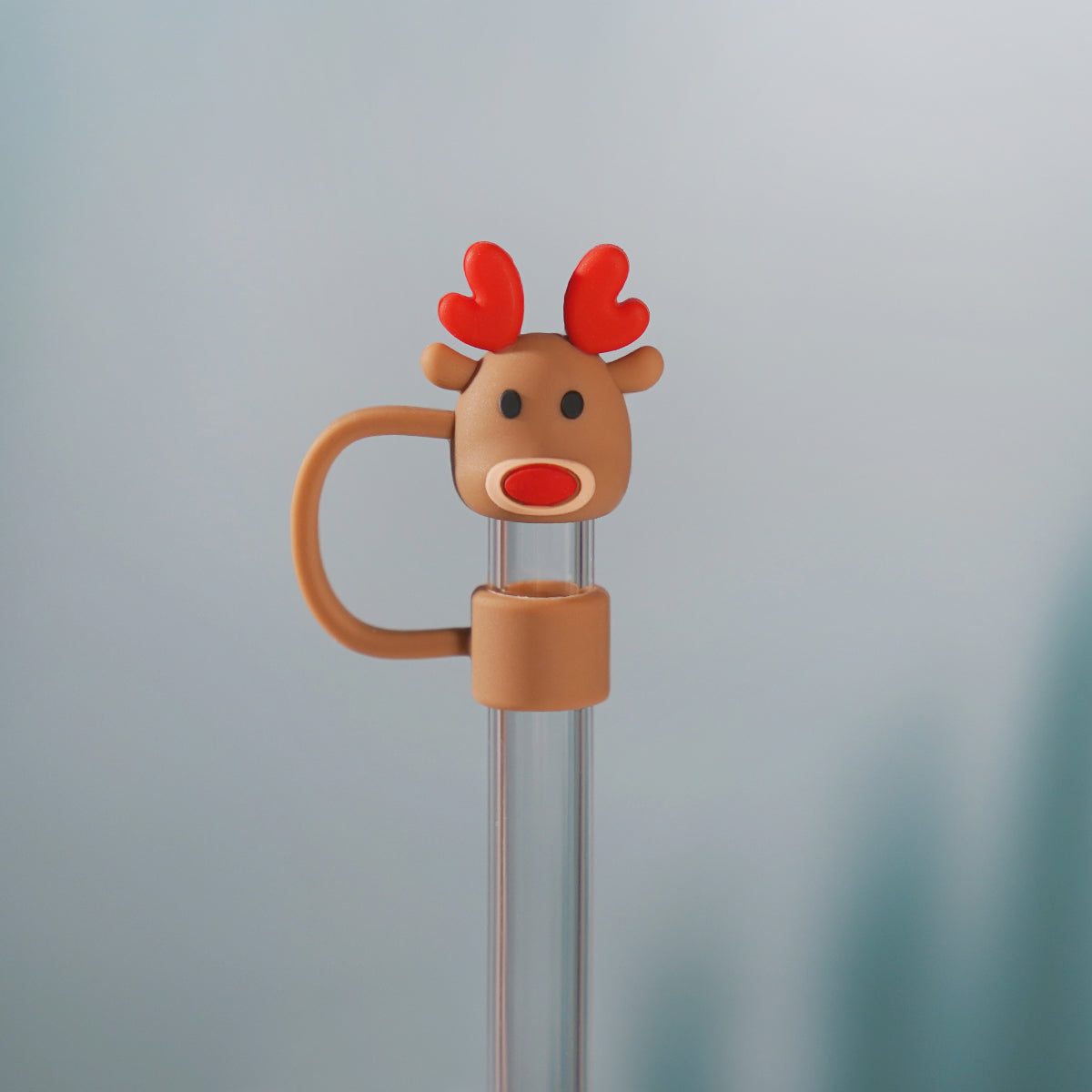 Owllaser Reindeer Straw Topper, PVC Straw Accessory for 10mm Straw