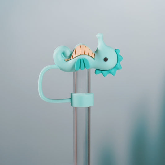 Owllaser Seahorse Straw Topper, PVC Straw Accessory for 10mm Straw