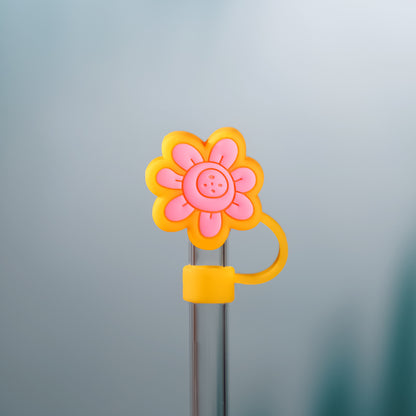 Owllaser Flower Series Straw Topper, PVC Accessory for 10mm Straws