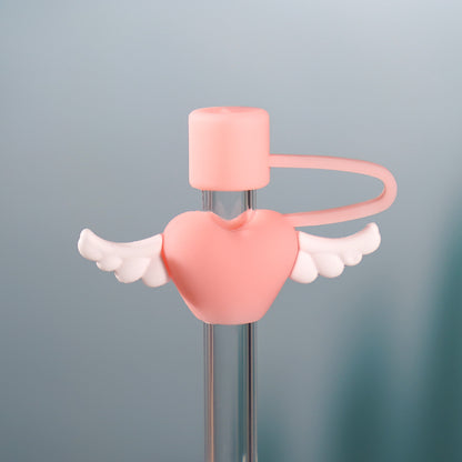 Owllaser Heart Wing Straw Topper, 10mm Straw Accessory