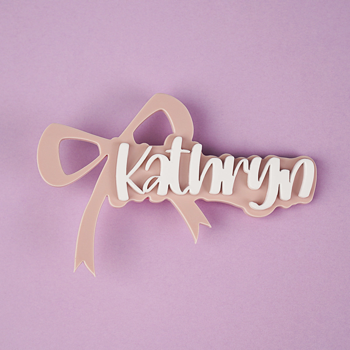 Owllaser Bow-knot Custom Name Acrylic Hair Clip Personalized Hair Accessory