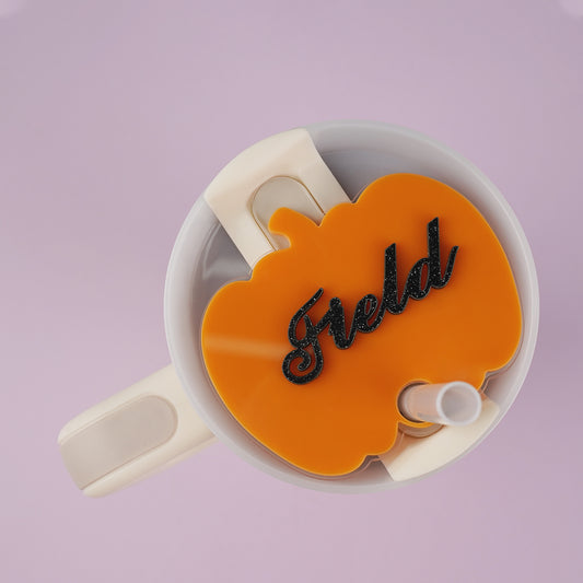 Owllaser Halloween Simple Pumpkin Tumbler Tags, Custom Name, Color,  30oz/40oz