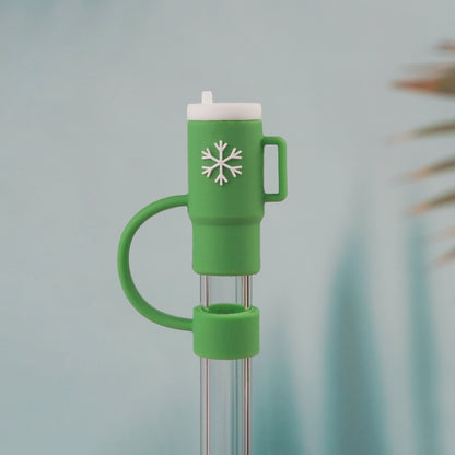 Owllaser Cute Hot Snowflake Cup Straw Topper, 10mm Straw Accessory