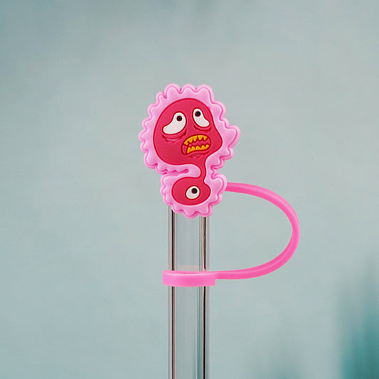 Owllaser Feverish Pink Girl Straw Topper, PVC Straw Accessory for 10mm Straw