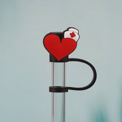 Owllaser Heart Straw Topper, PVC Straw Accessory for 10mm Straw
