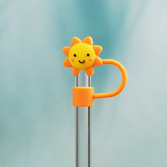 Owllaser 3D Sunflower Straw Stopper, PVC Straw Accessory for 10mm Straw