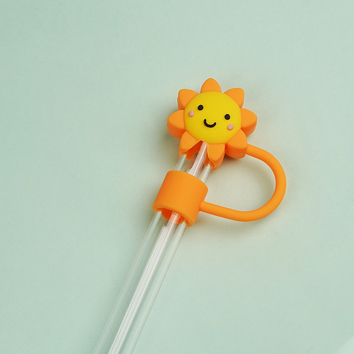 Owllaser 3D Sunflower Straw Stopper, PVC Straw Accessory for 10mm Straw