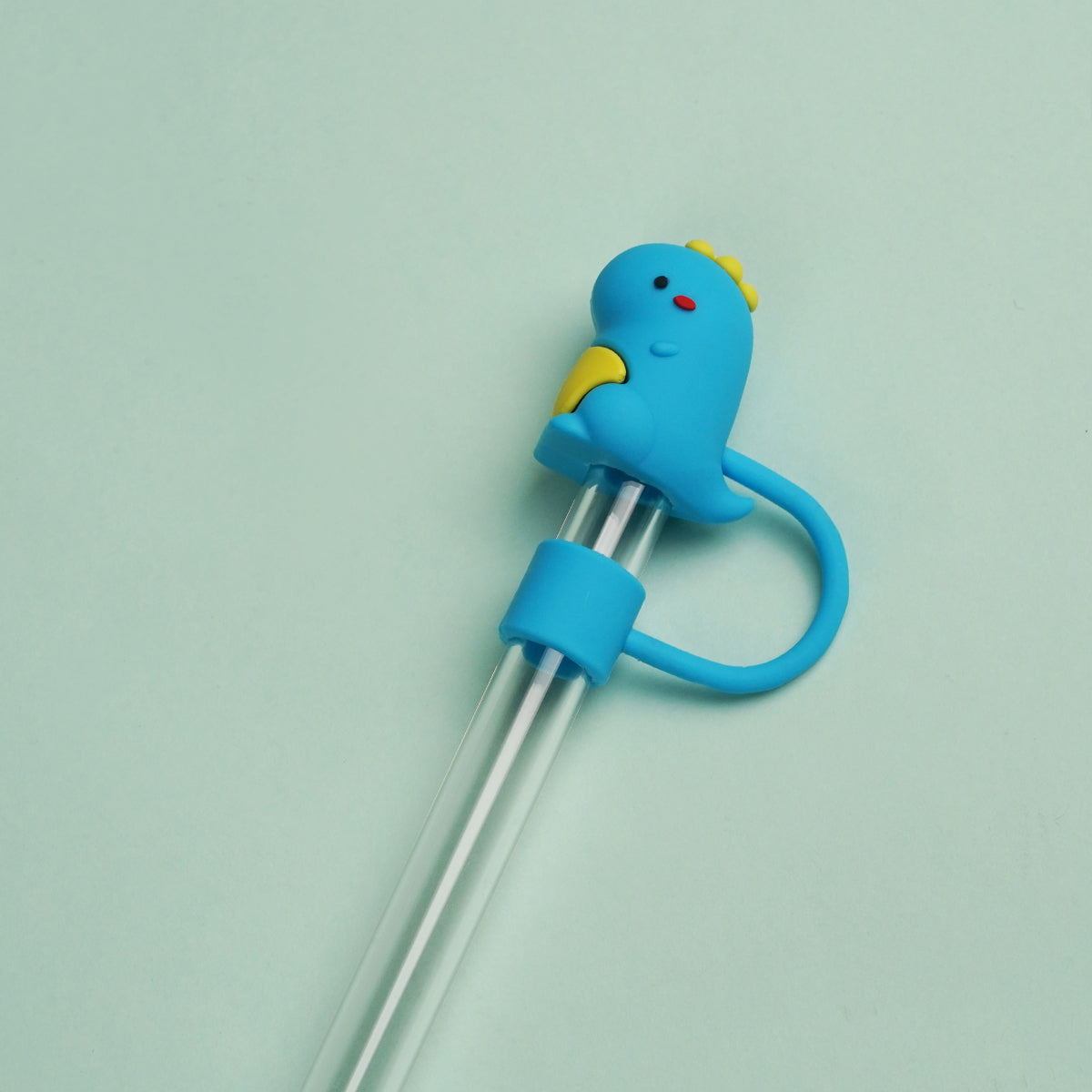 Owllaser 3D Blue Dinosaur Straw Topper Accessory for 10mm Straw