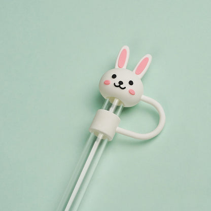 Owllaser Cute Rabbit Straw Topper Accessory for 10mm Straw