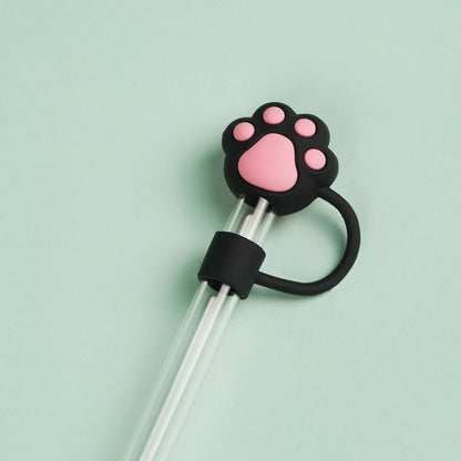 Owllaser Cute Pet Paw Straw Stopper, PVC Straw Accessory for 10mm Straw
