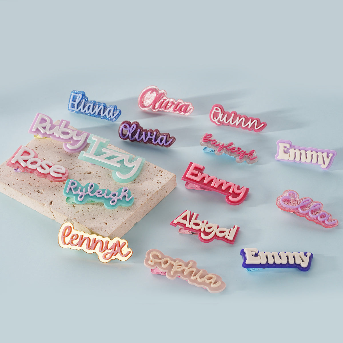 Owllaser Custom Name Acrylic Hair Clip Personalized Hair Accessory Gifts