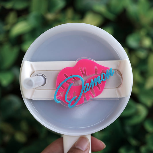 Owllaser Lip-shaped Acrylic Tumbler Tag, Custom Name, Color 40oz / 30oz