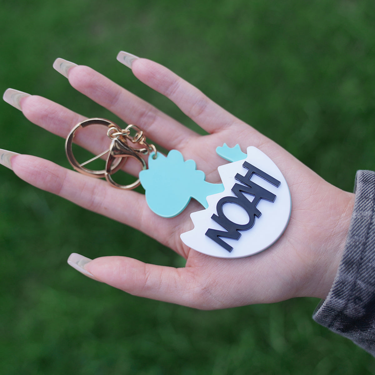 Owllaser Dinosaur Style Keychain with Name Backpack Buckle