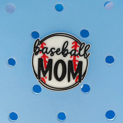 Owllaser "baseball MOM" Charm for HandBags, Accessories PVC Rubber for Bogg Bags
