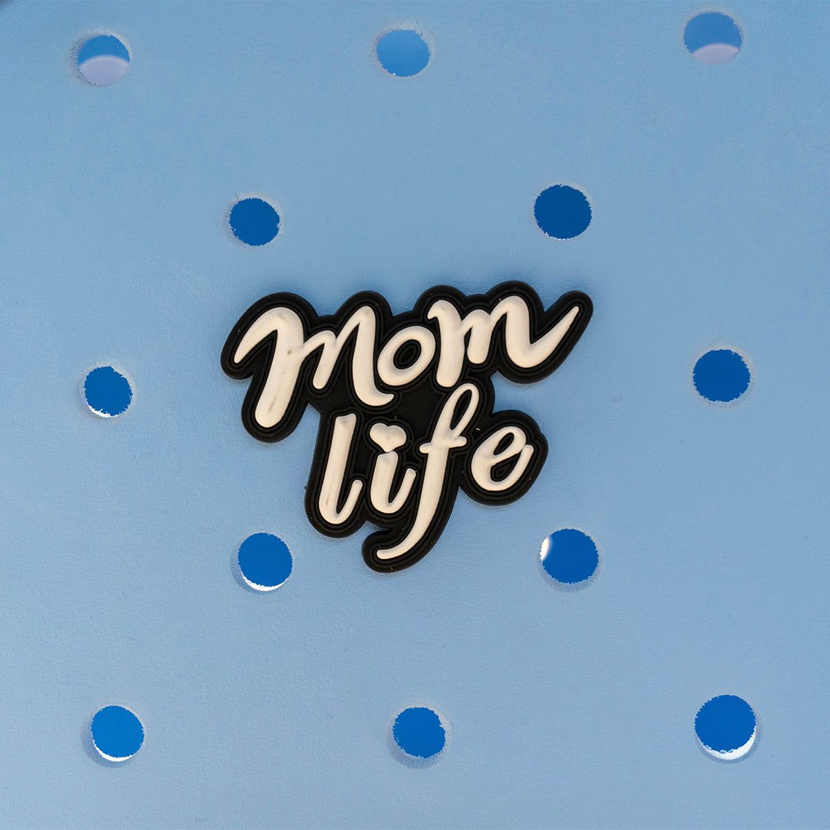 Owllaser White "MOM LIFE" Charm for HandBags, Accessories PVC Rubber for Bogg Bags