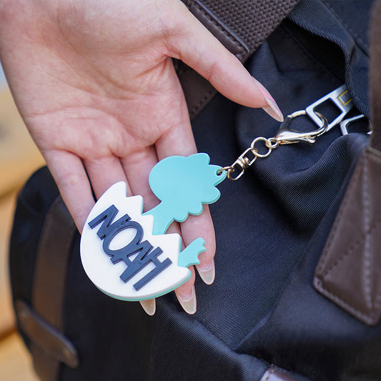 Owllaser Dinosaur Style Keychain with Name Backpack Buckle