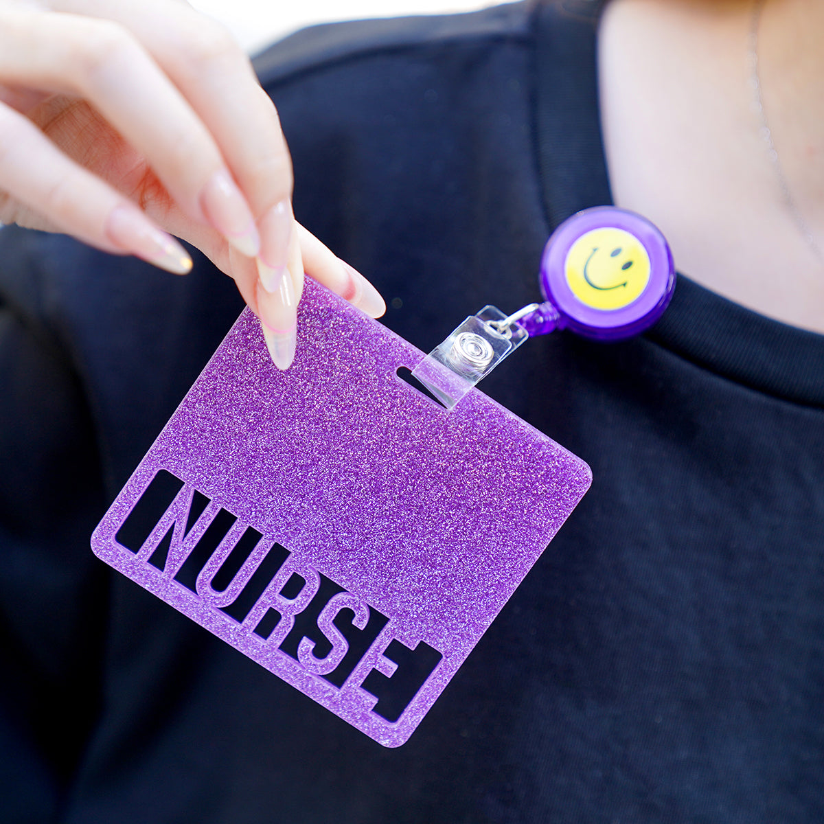 Owllaser Badge Holder, Nurse ID Rn Badge Buddy, Badge Reel Clip Holder, Glitter Badge ID