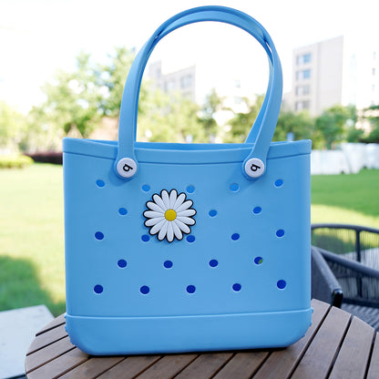 Owllaser Daisy Rubber Beach Bag Accessories, Big Charms for Bogg Bag