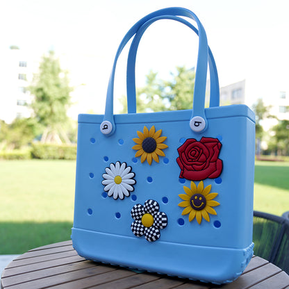 Owllaser Bundle (5pcs) Flower Series Charms Compatible with Bogg Bags,Handbags Tote Bags Accessories