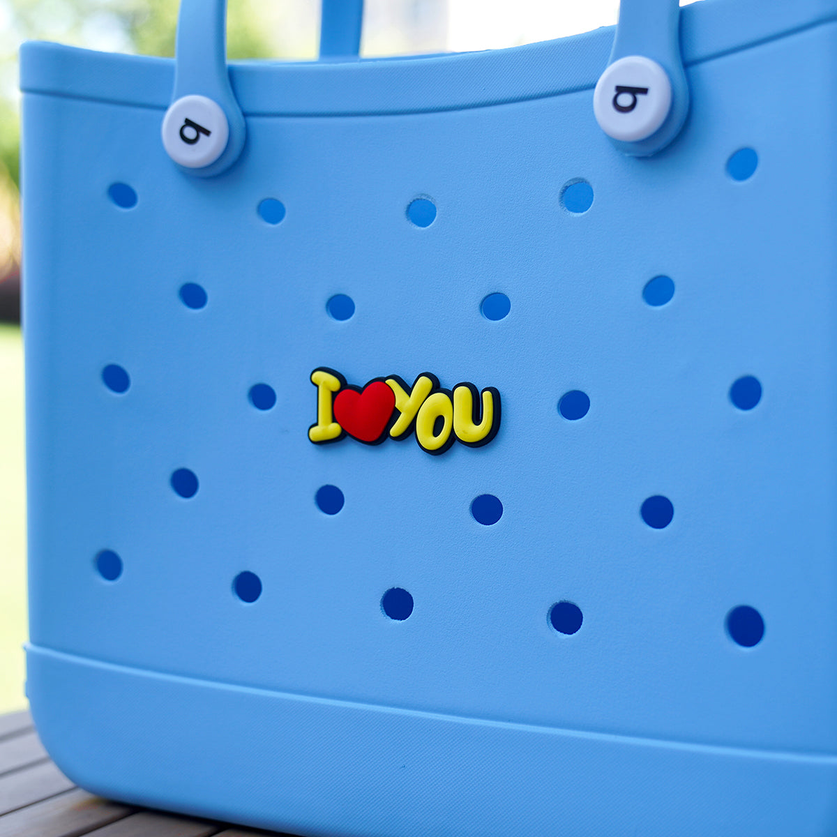 Owllaser "I Love You" HandBag Accessories PVC Rubber Totes Inserts Charms for Bogg Bag