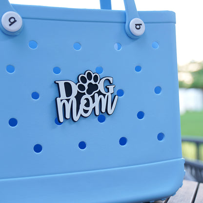 Owllaser "DoG mom" HandBag Accessories PVC Rubber Totes Inserts Charms for Bogg Bag