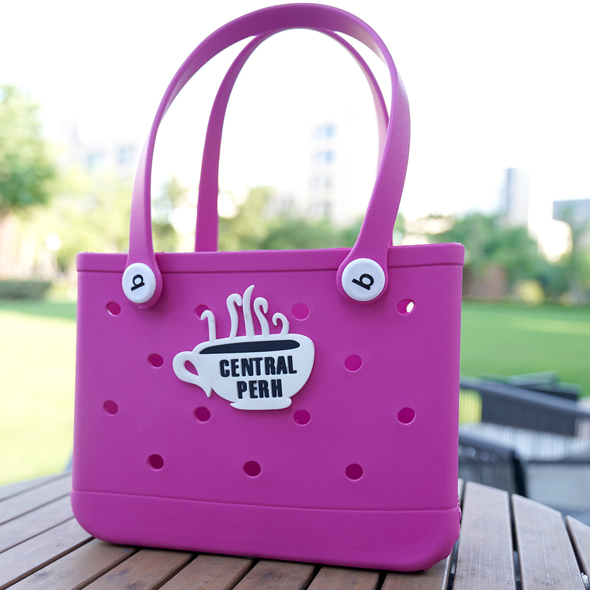 Owllaser "CENTRAL PERH" Cup HandBag Accessories PVC Rubber Totes Inserts Charms for Bogg Bag