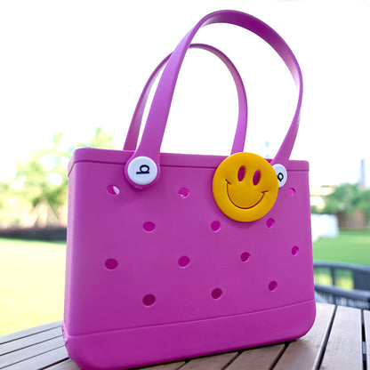 Owllaser Smile Style Charms for Bogg Bag, Accessories Charms PVC Rubber Compatible with Beach Tote Bag