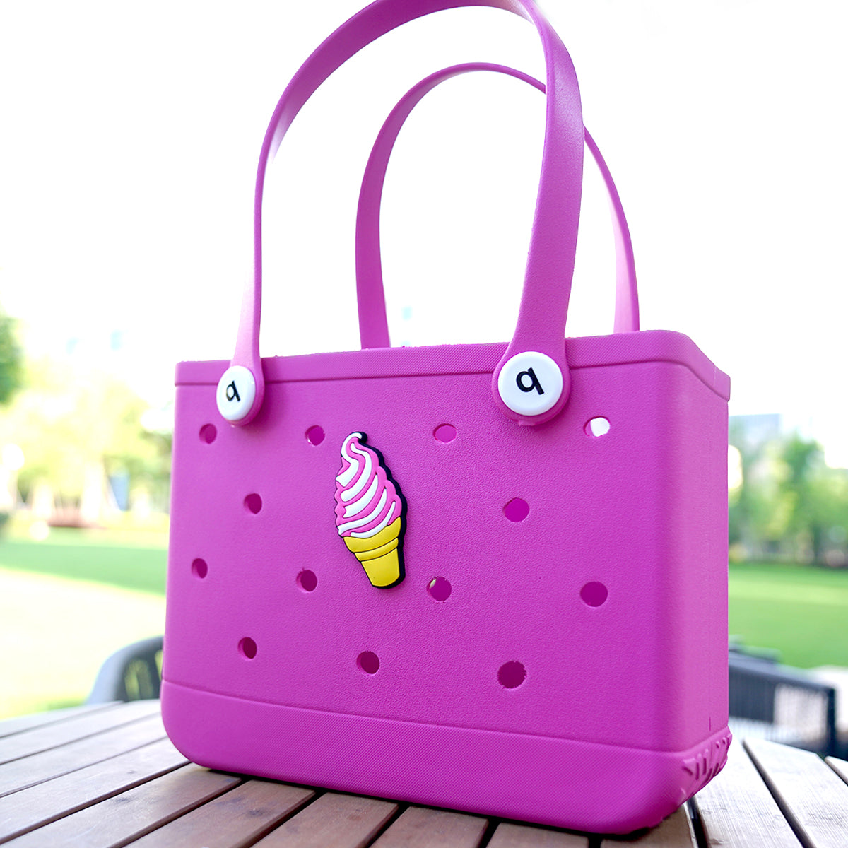 Owllaser Ice Cream Charms, Rubber Beach Bag Tote Handbag Bogg Bag