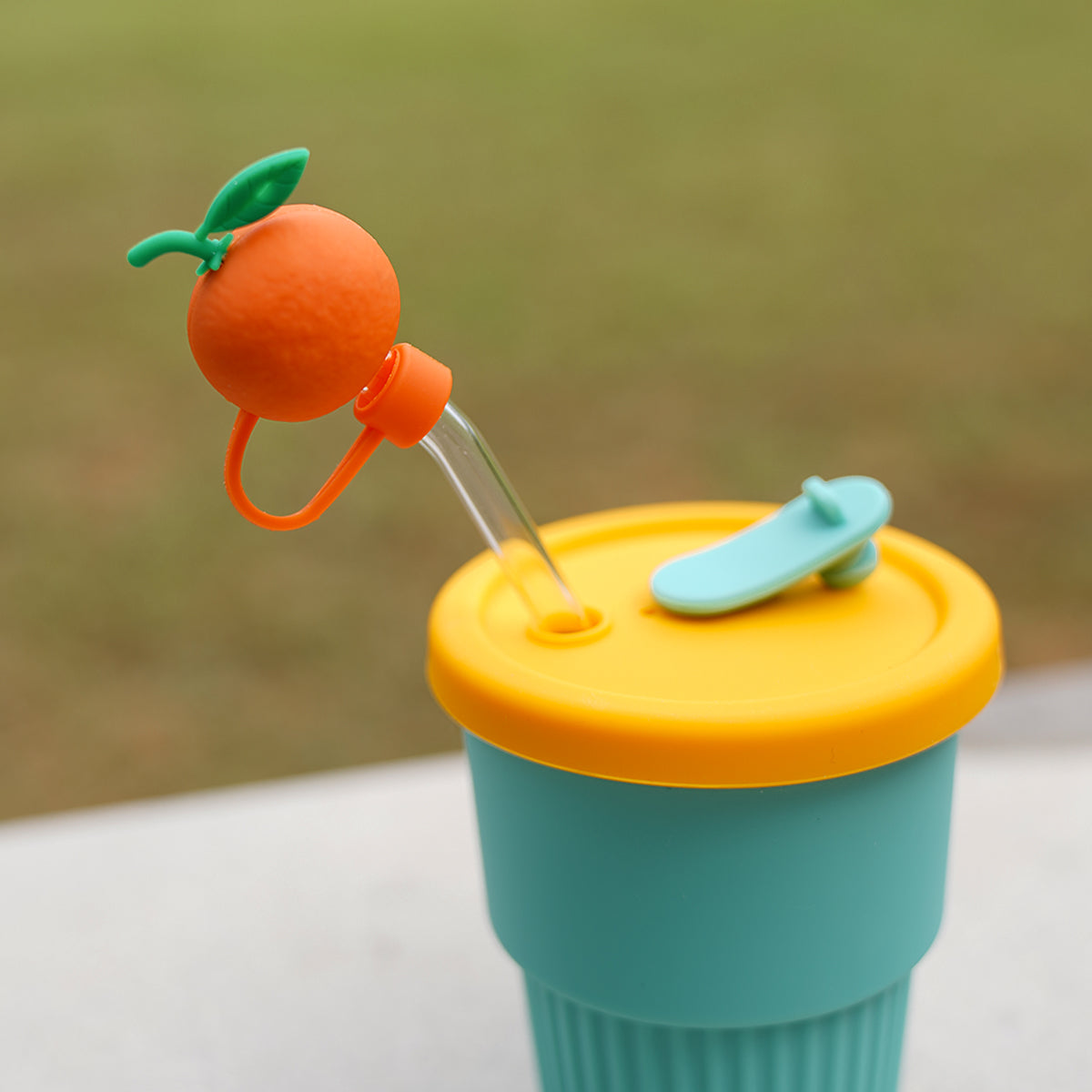 Owllaser Orange Shaped Straw Topper for 10mm Straw