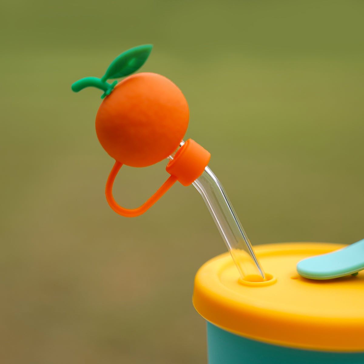 Owllaser Orange Shaped Straw Topper for 10mm Straw