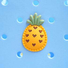 Owllaser Heart Pineapple Charm for Bogg Handbag