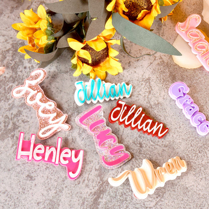 Owllaser Custom Name Acrylic Hair Clip Personalized Hair Accessory Gifts