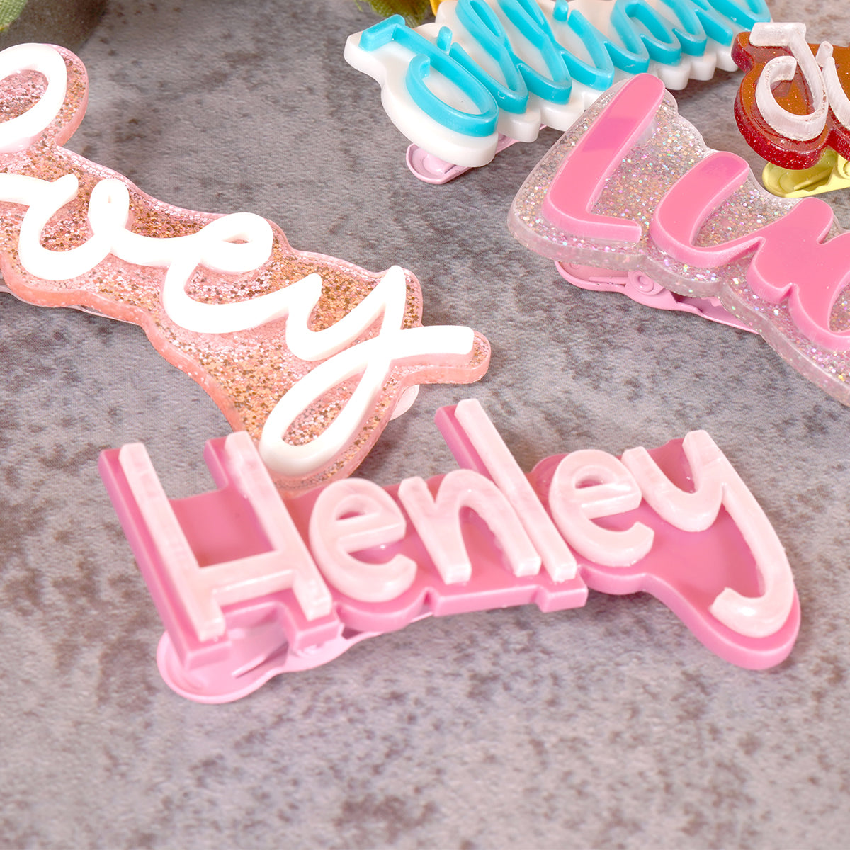 Owllaser Custom Name Acrylic Hair Clip Personalized Hair Accessory Gifts