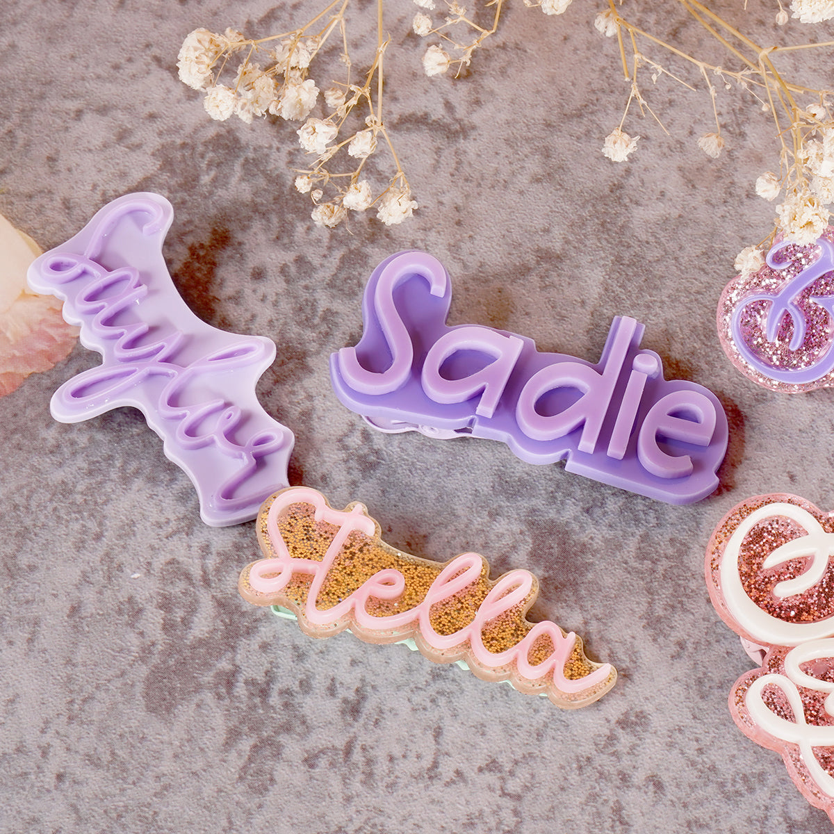 Owllaser Custom Name Acrylic Hair Clip Personalized Hair Accessory Gifts